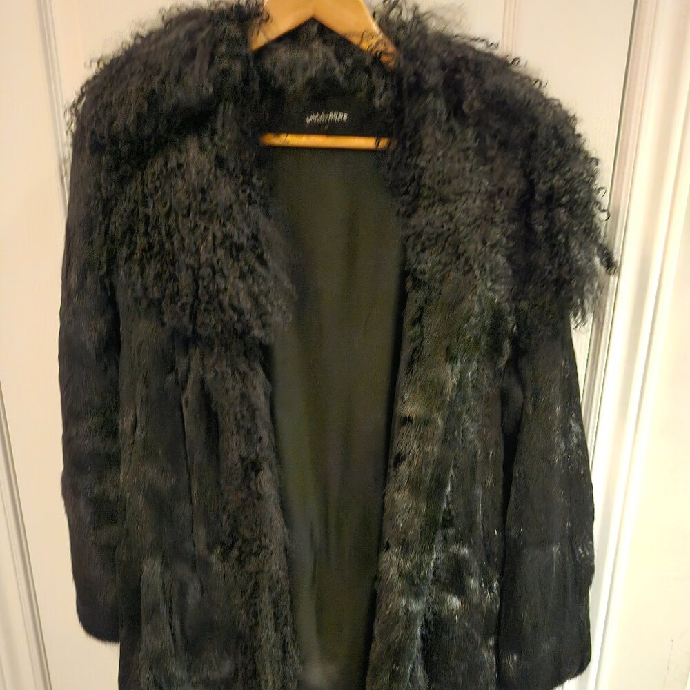 Black fur coat